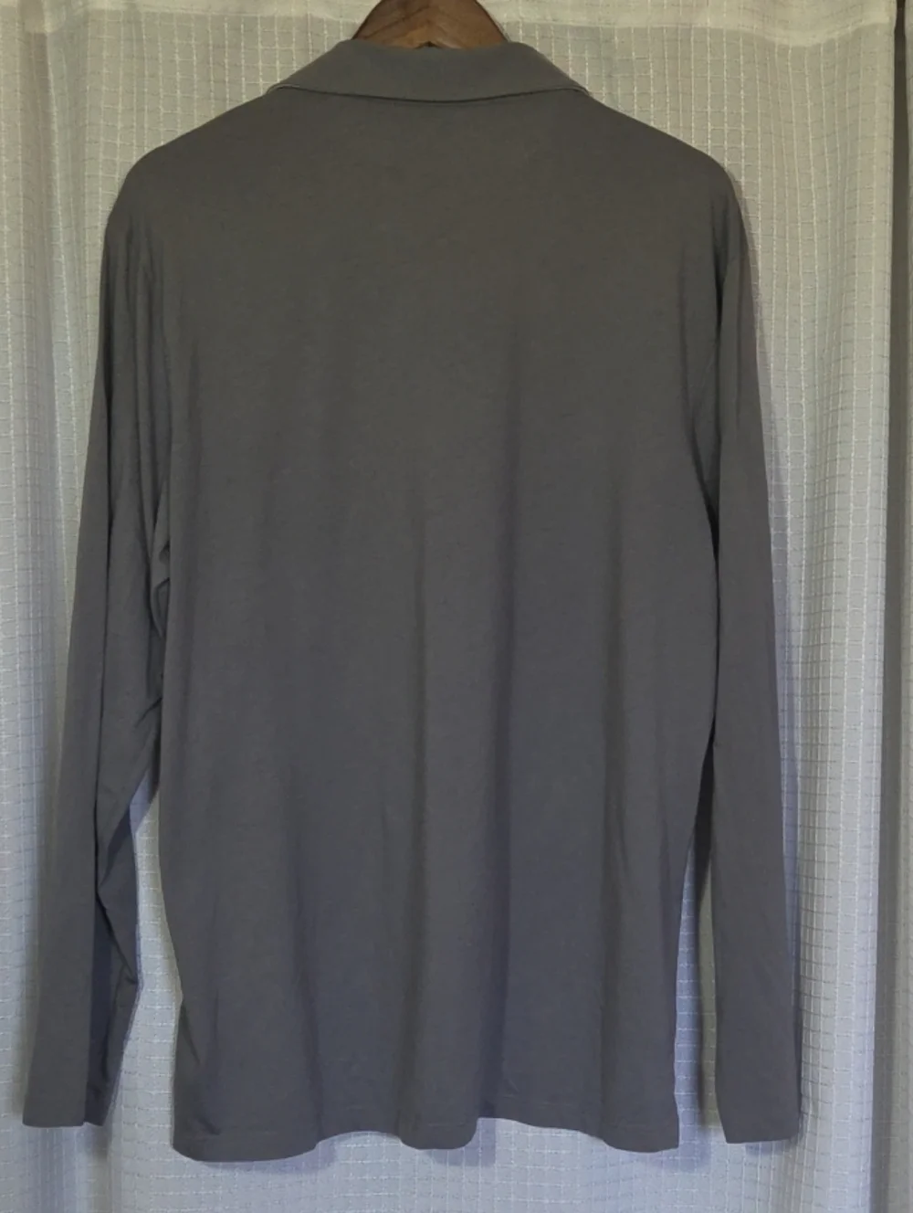 Banana Republic Pima Cotton Men Long Sleeve Polo Shirt  Gray Size XL